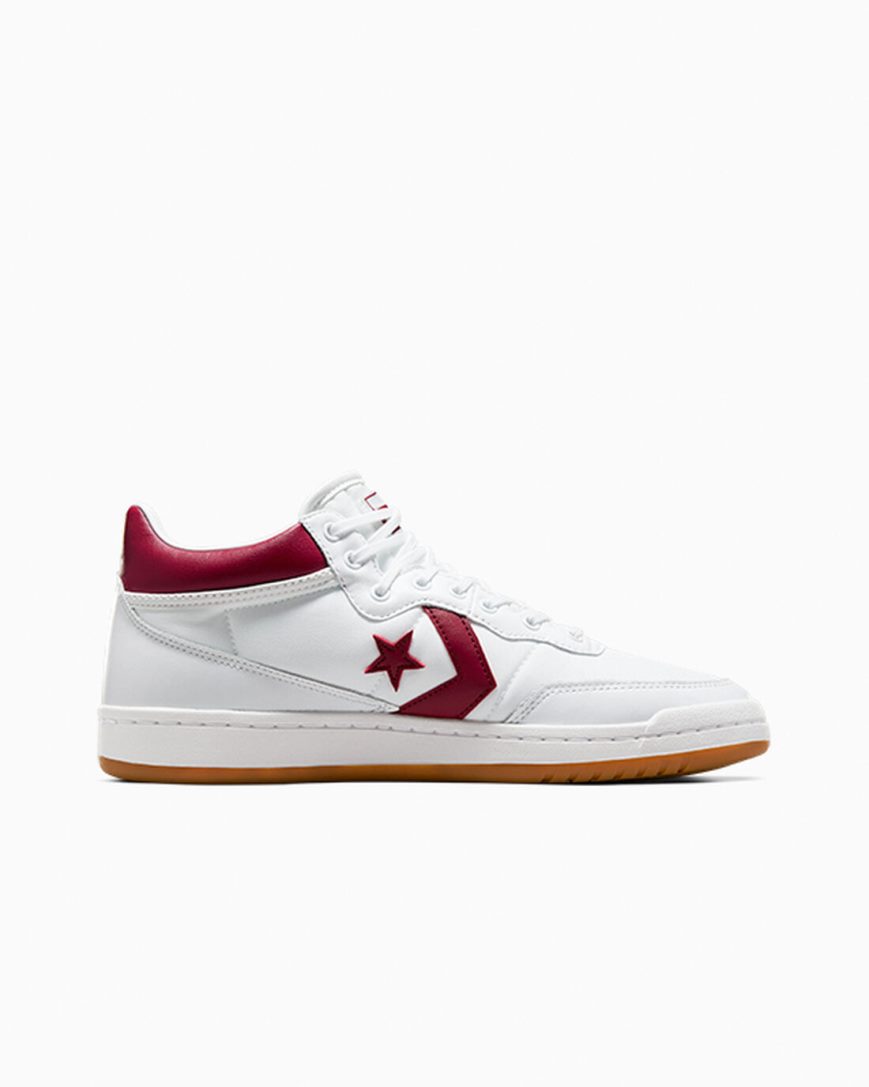 White / Red / White Converse CONS Fastbreak Pro Leather Women's Skate Shoes | SPI95K843