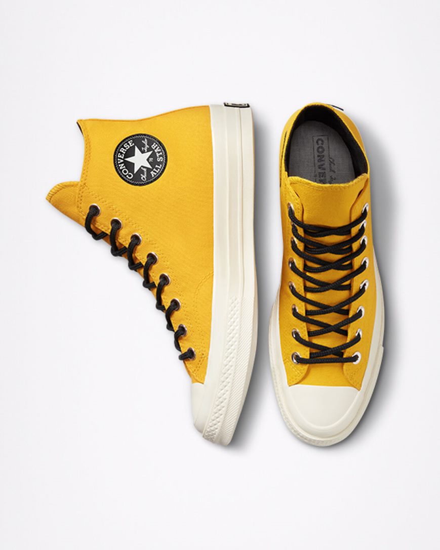 Yellow / Black Converse Engineered Optimism Chuck 70 GORE-TEX Men's High Top Shoes | BA95L378K