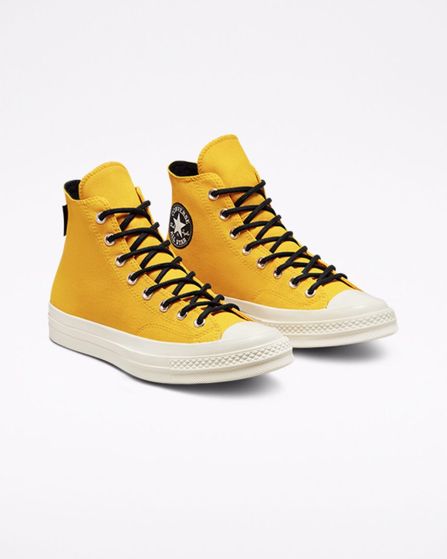 Yellow / Black Converse Engineered Optimism Chuck 70 GORE-TEX Men's High Top Shoes | BA95L378K