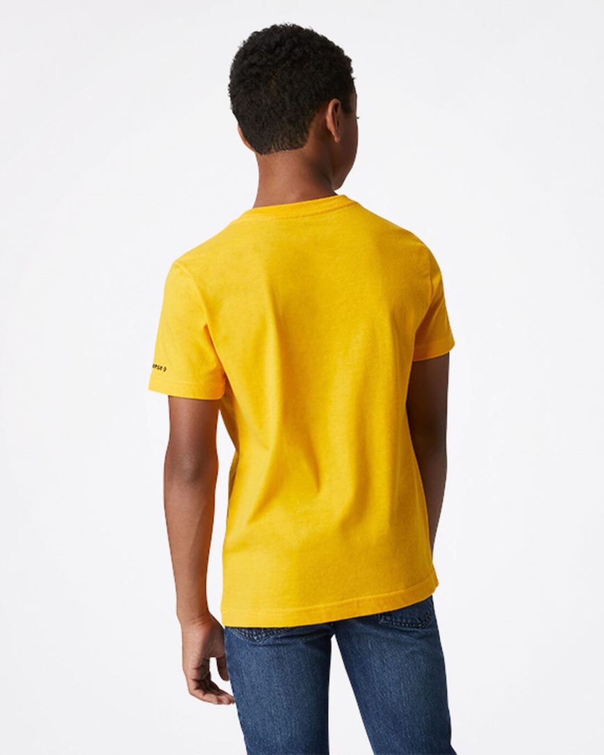 Yellow Converse Wavy Wordmark Sneaker Boys' T-Shirts | OJ743I985