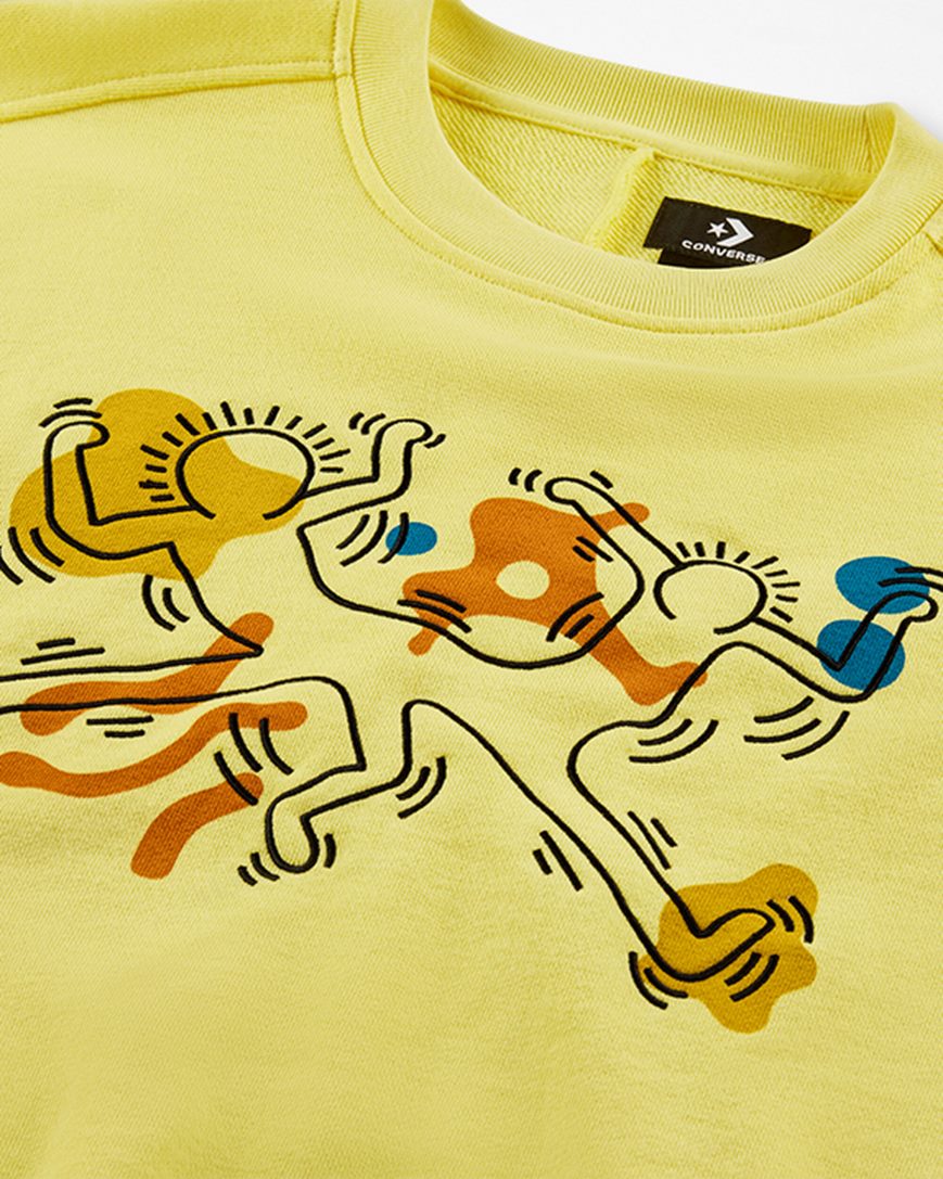 Yellow Converse x Keith Haring Shapes Women's Sweatshirts | FQI3471LK