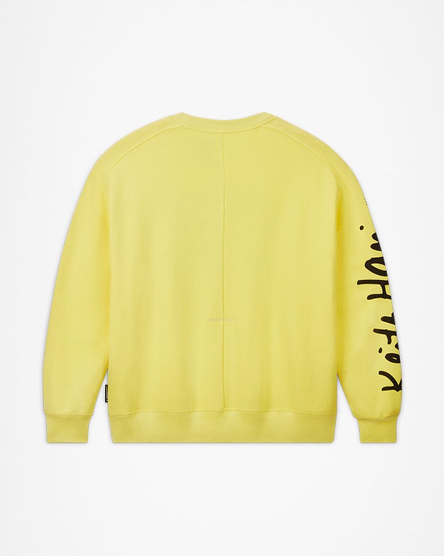 Yellow Converse x Keith Haring Shapes Women's Sweatshirts | FQI3471LK