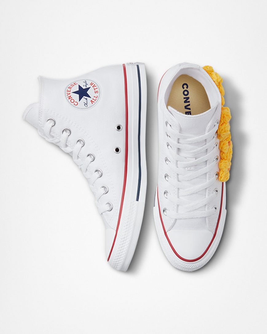 Yellow Flower Converse Chuck Taylor All Star LTD 3D Floral Men's High Top Shoes | BGI7K1345