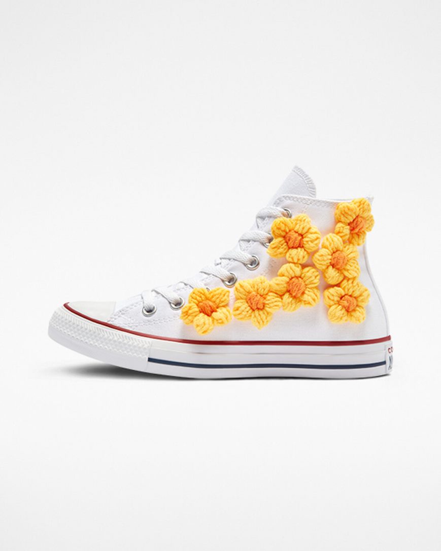 Yellow Flower Converse Chuck Taylor All Star LTD 3D Floral Women's High Top Shoes | DV75L8341